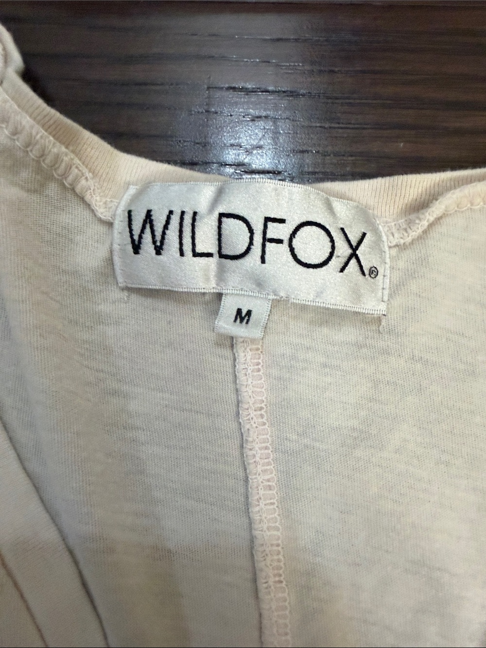 Wildfox V-Neck Peach/Cream Tee with Orange Butterfly Print - Picture 7 of 13